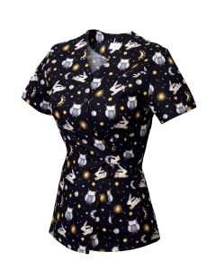 Bluza medicala dama C-line V imprimeu